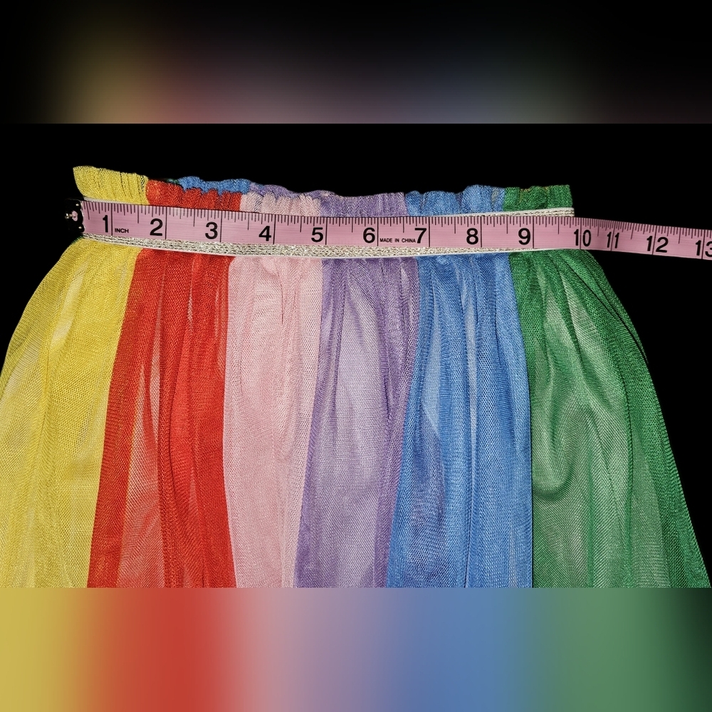 Hanna Andersson Girls Rainbow Tulle Tutu Colorful Layered Party Skirt Sz 6-7 - Picture 4 of 11